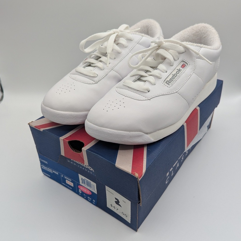 Reebok Princess White Synthetic Leather Low Top Sneakers RB 301 Womens 8
